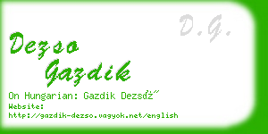 dezso gazdik business card